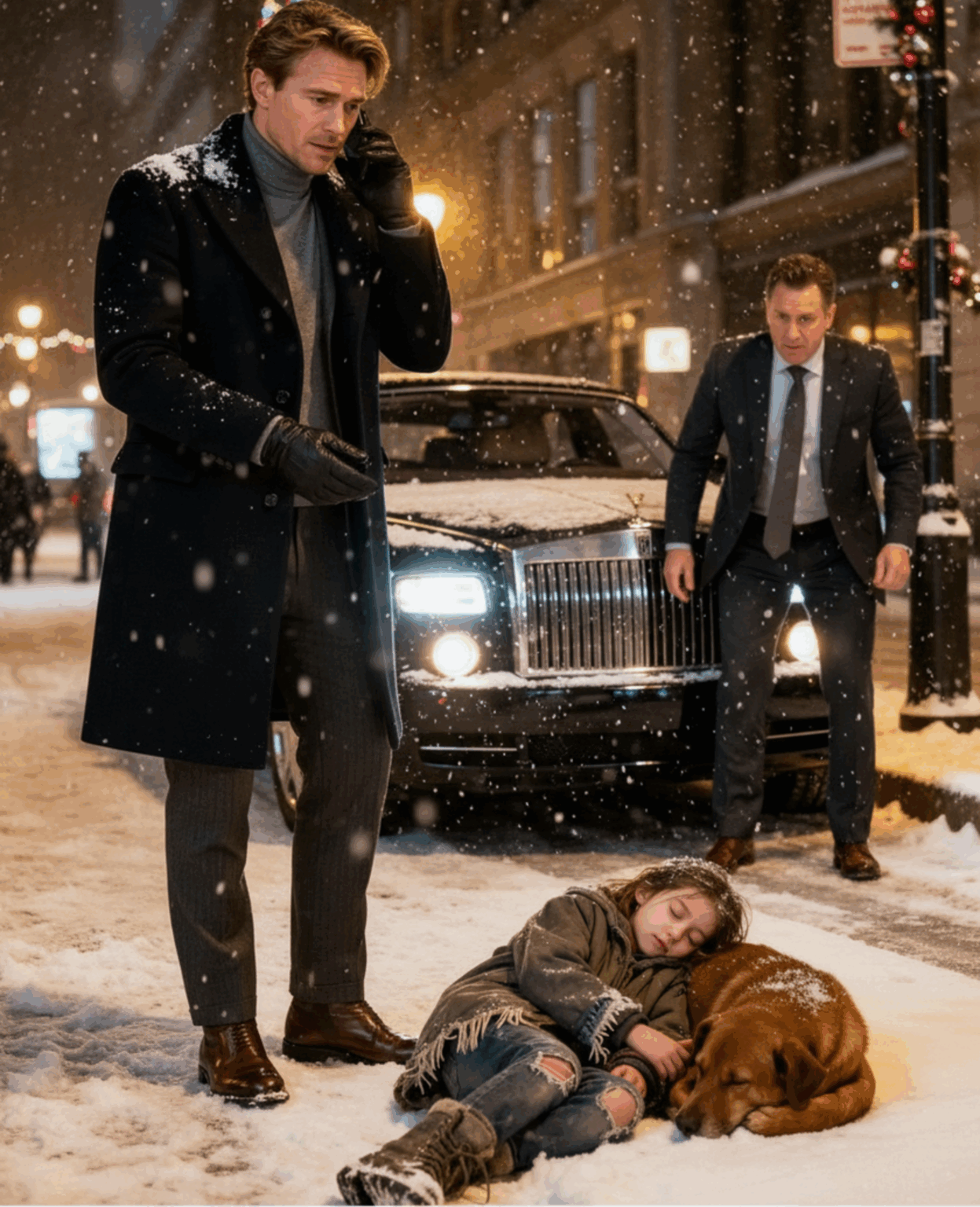 “Please Don’t Take My Dog… He’s All I Have.” — The Christmas Eve That Changed a Billionaire’s Life Forever